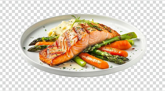 PSD salmon grilled roast steak isolated fillet on a white background psd