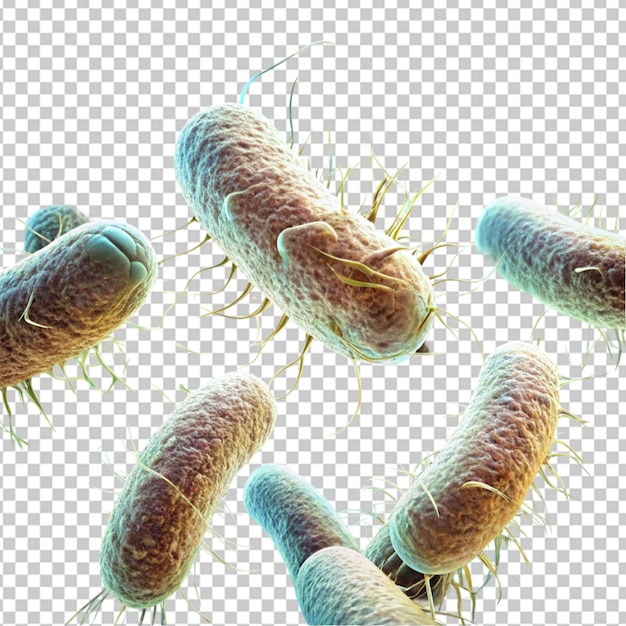 Salmonella Germ Closeup Microscopy Image for Scientific Study on transparent background