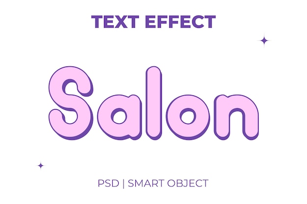 Salon cool retro text effect editable modern and fun text style