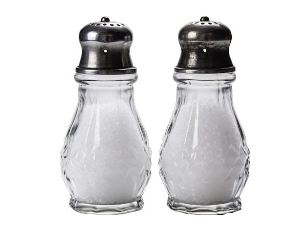 PSD salt and pepper shakers on a white background