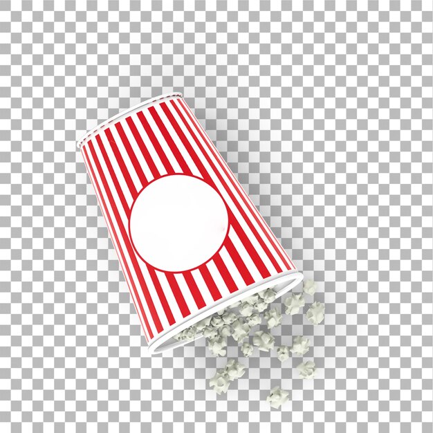 PSD salty pop corns isolated on plain background snacks flat lay concept