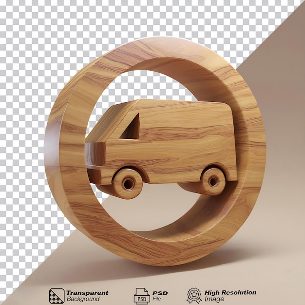 PSD same day delivery symbol wood isolated on transparent background