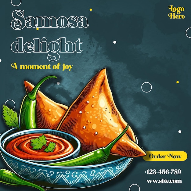 Samosa promotion and marketing post design