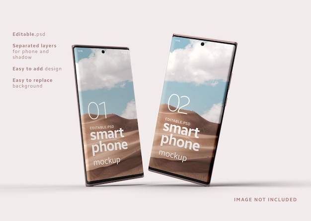 Samsung galaxy note phone mockup editable psd