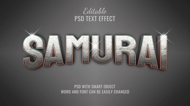 samurai editable text effect style