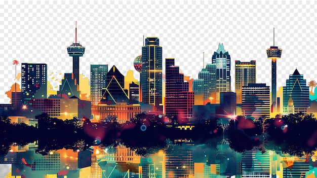 San Antonio city skyline isolated on transparent background