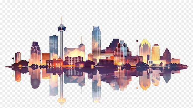 San Antonio city skyline isolated on transparent background