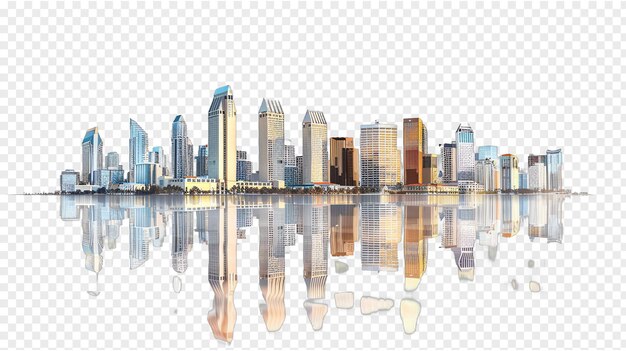 PSD san diego city skyline isolated on transparent background