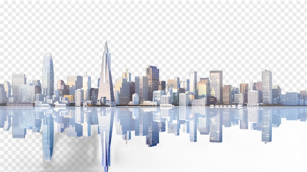 San Francisco city skyline isolated on transparent background