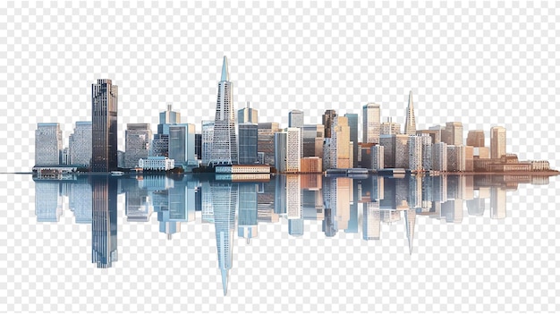 San Francisco city skyline isolated on transparent background