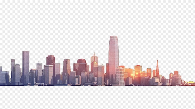 San Francisco city skyline isolated on transparent background