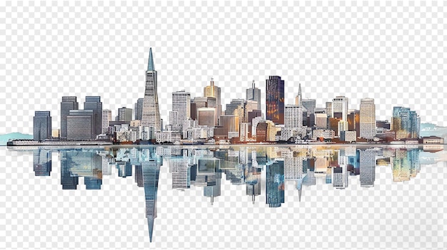 San Francisco city skyline isolated on transparent background