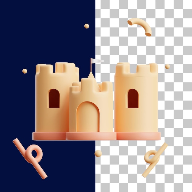 Sand Castle 3D Icon