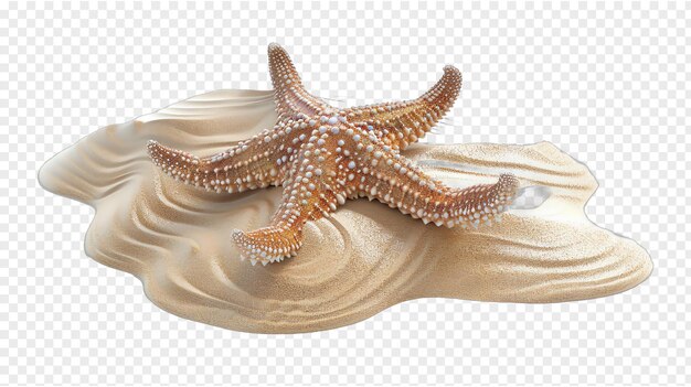 PSD sand and dried starfish realistic