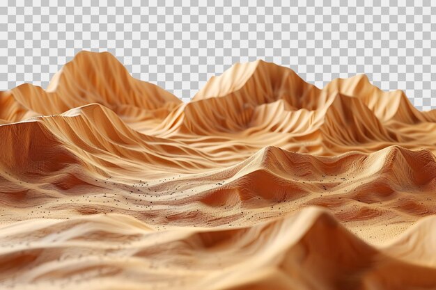 PSD sand dunes on isolated transparent background