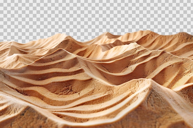 Sand dunes on isolated transparent background