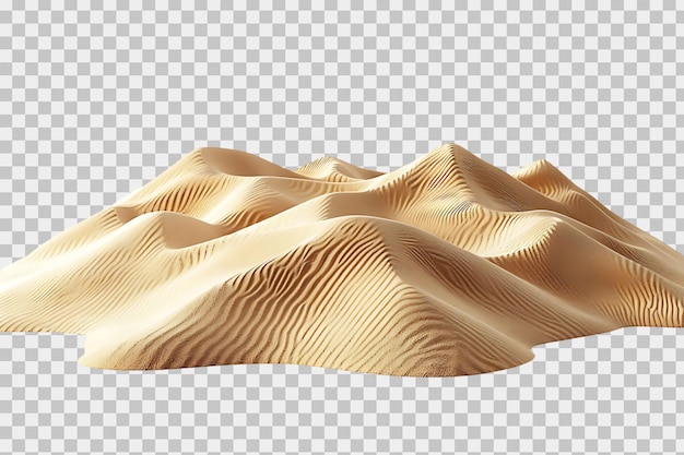 PSD sand dunes on isolated transparent background