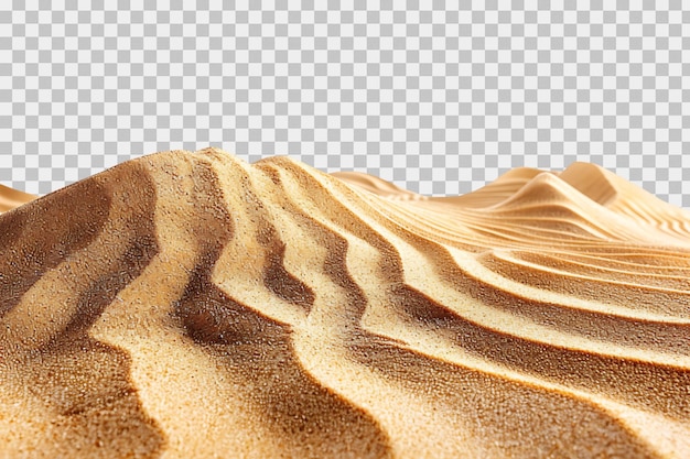 Sand dunes on isolated transparent background