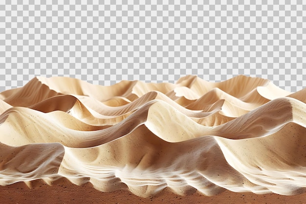 PSD sand dunes on isolated transparent background