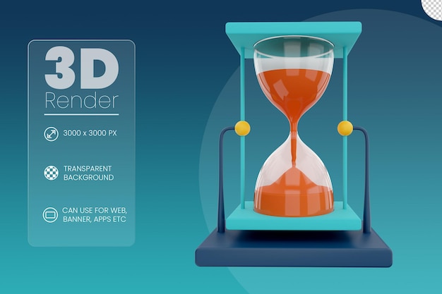 Sandclock premium 3d illustration