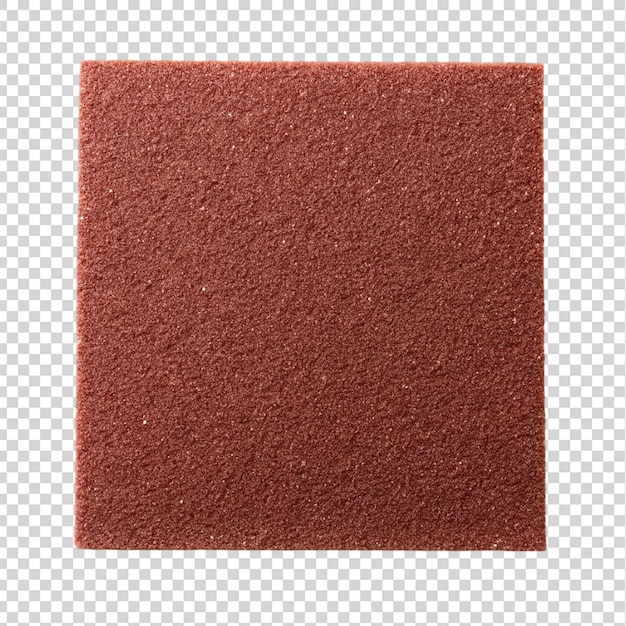 Sandpaper top view isolated on transparent background