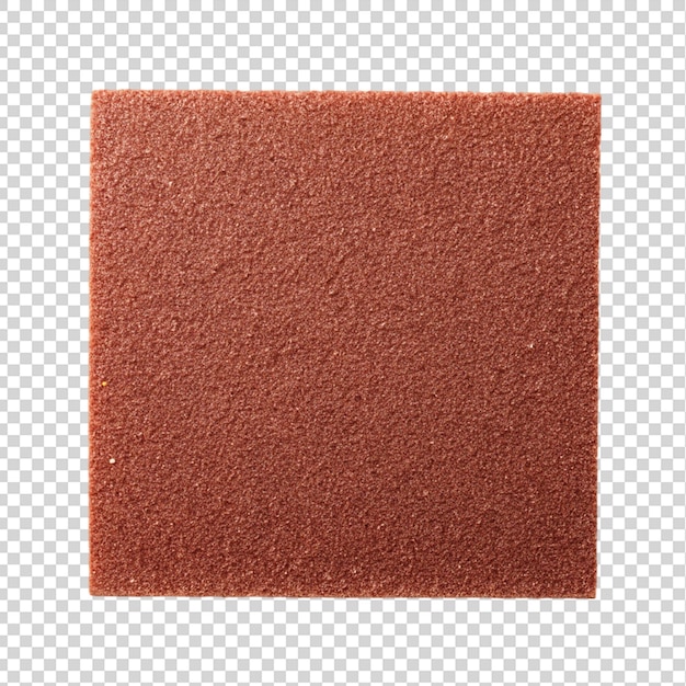 Sandpaper top view isolated on transparent background