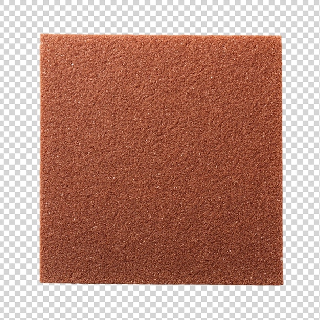 Sandpaper top view isolated on transparent background