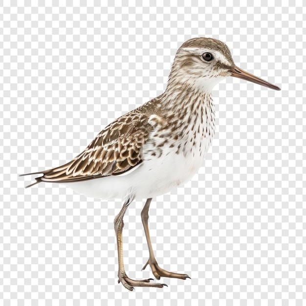 PSD sandpiper bird side view full body isolate on transparency background psd