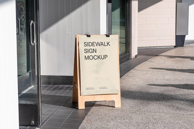 Sandwich Board Sidewalk Sign PSD Mockup