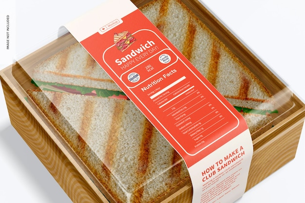 Sandwich Box with Lid Mockup, Close Up