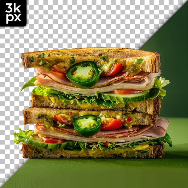 PSD a sandwich with a black and white background and a black and green background