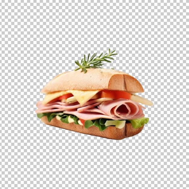 PSD a sandwich with meat and cheese on it