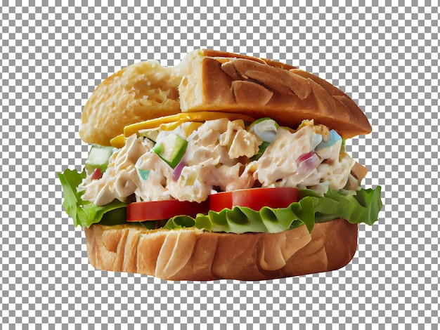 A sandwich with a sandwich on it that has the word chicken on it