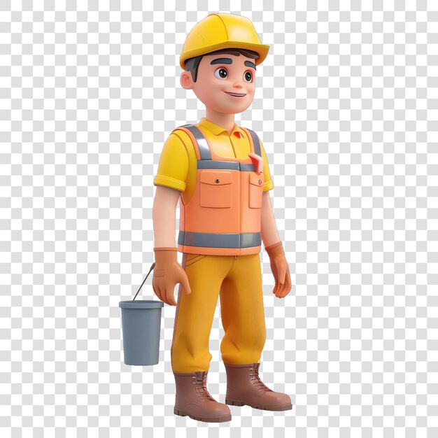 Sanitation worker illustration job isolated on transparent background