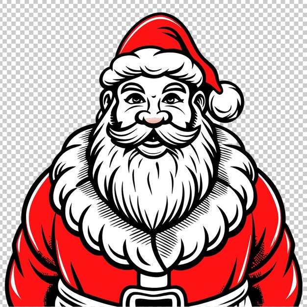 Santa Claus Cartoon Character Standing Outline