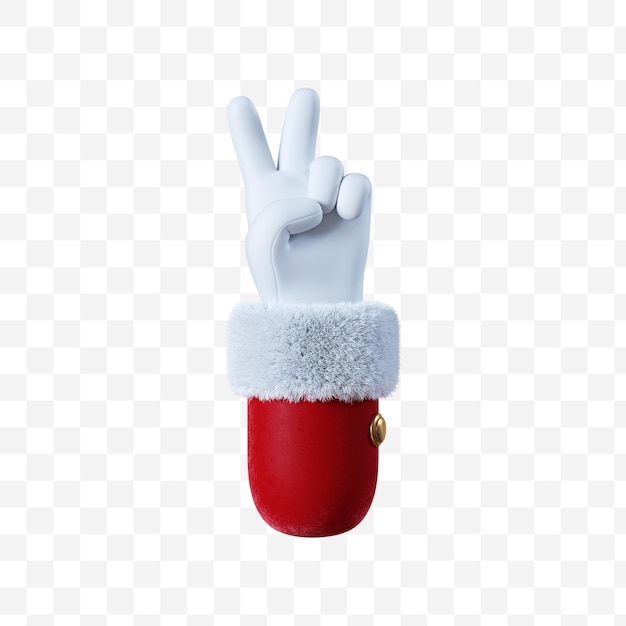 Santa Claus cartoon hand victory  gesture