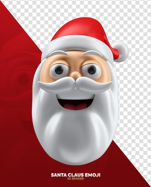 Santa Claus Emoji 3D happy face