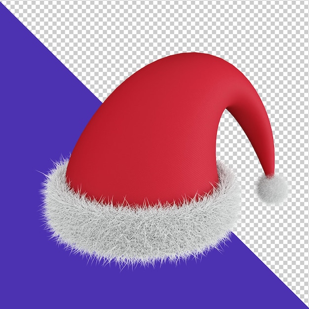 Santa Claus hat 3d Fluffy Santa hat Realistic Christmas hat 3d render