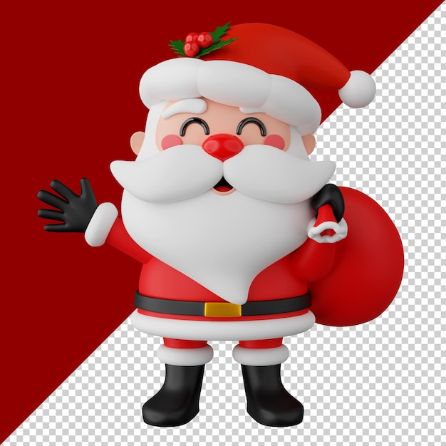 Santa Claus isolated 3d render