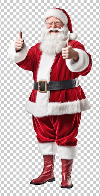 Santa Claus Thumbs Up Isolated on Transparent Background