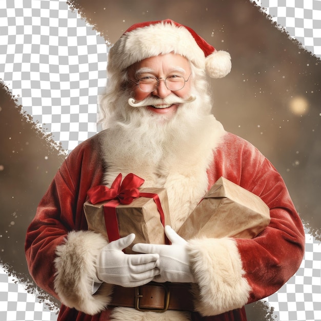 Santa Claus with a big sack transparent background