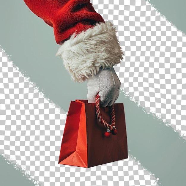 a santa hat is hanging from a bag