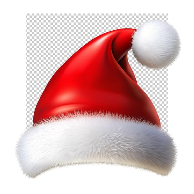 A santa hat that is red and white