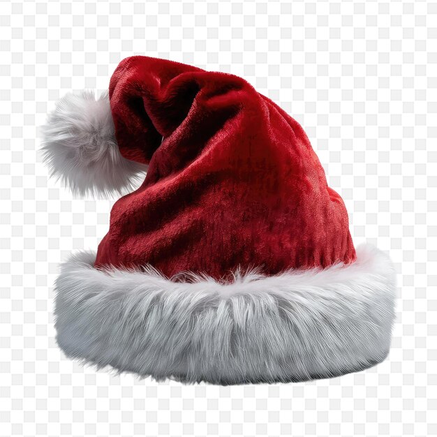 PSD a santa hat with a white cap on a transparent background