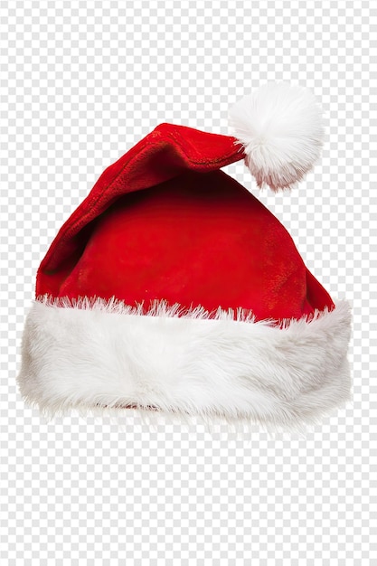 a santa hat with a white cap on a transparent background