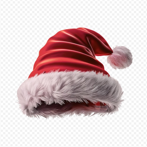 PSD a santa hat with a white fur cap on it