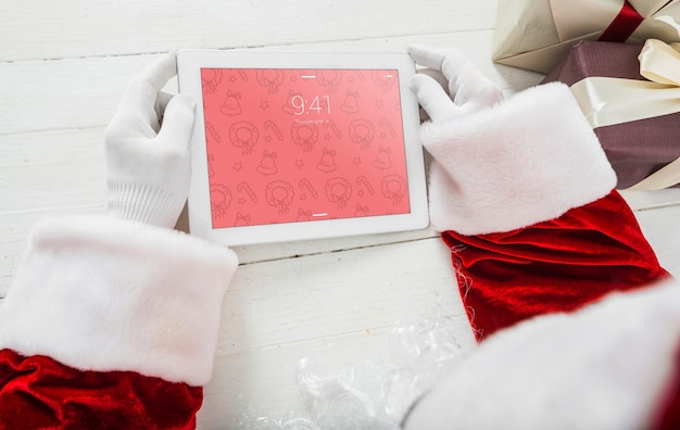 Santa using tablet