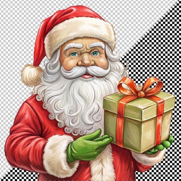 Santa with gift box