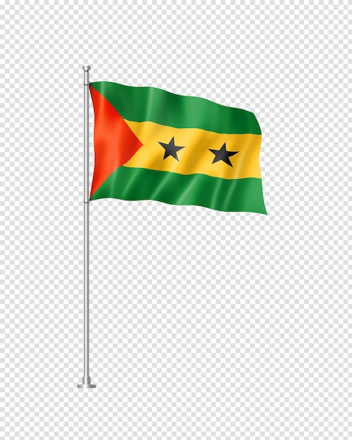 Sao Tome and Principe flag isolated on white