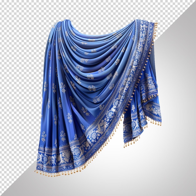 PSD saree dress isolated on transparent white background